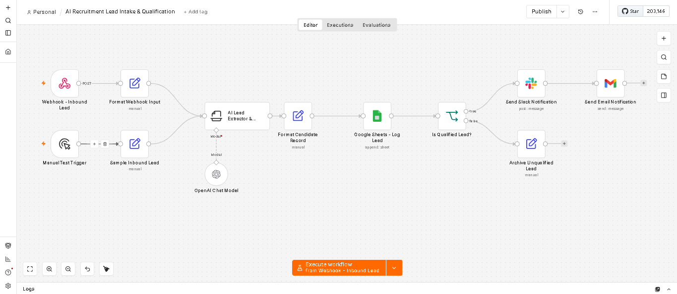 Full n8n Workflow Studio Canvas Screenshot